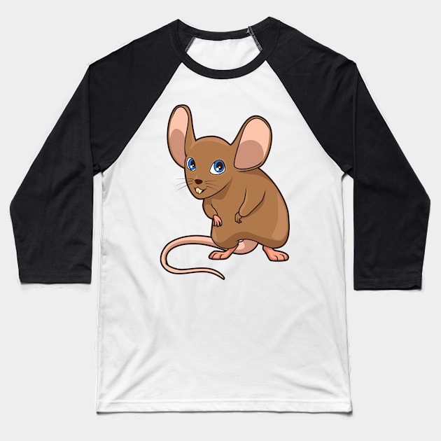 Kawaii Rat Baseball T-Shirt by Modern Medieval Design